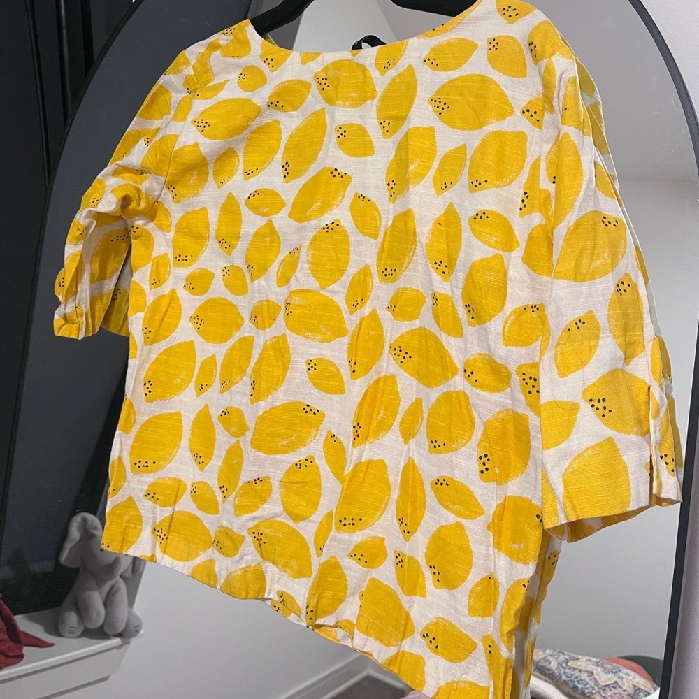 Yellow Lemon Pattern Blouse - Picture 3 of 4